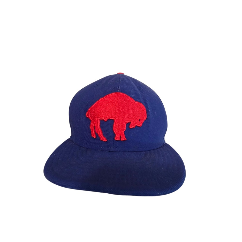 New‎ Era Buffalo Bills NFL Fitted Hat Cap Blue Red Men's Size 7 1/4